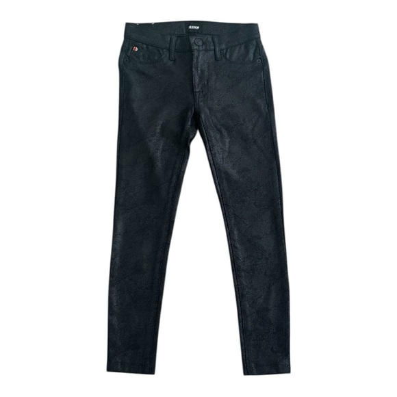 Hudson NICO Mid-Rise Super Skinny Black‎ Crackle Print Jeans Size 24 Crop Ankle - Picture 3 of 6